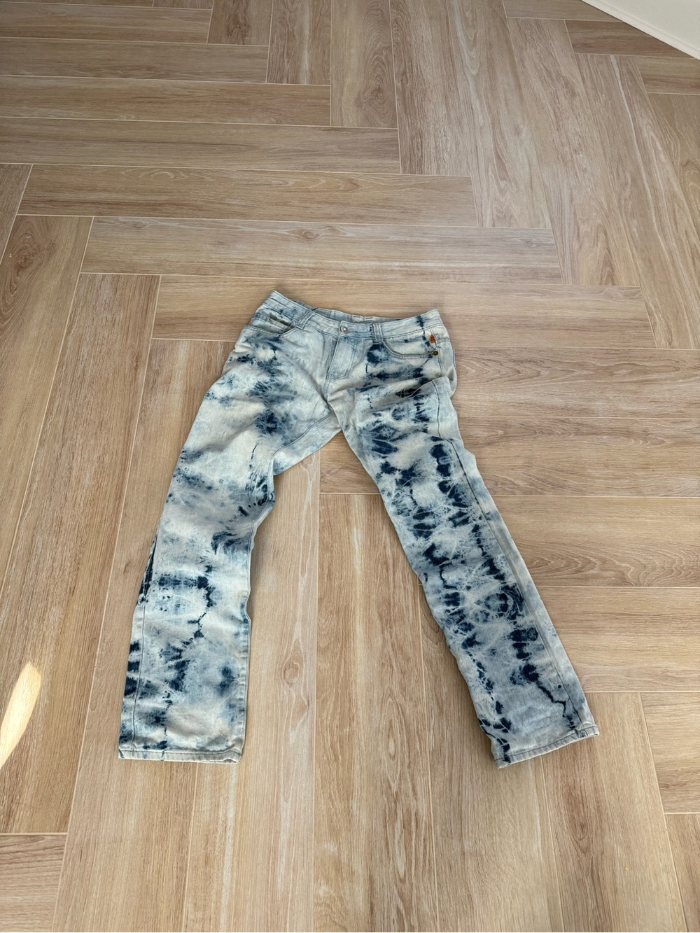 Robin's Jean Men's Black & Gray Tie-Dye Straight Jeans